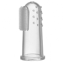 Картинка Dr.Brown's Зубная щетка-напальчник силиконовая, с футляром для хранения от магазина gnom.land