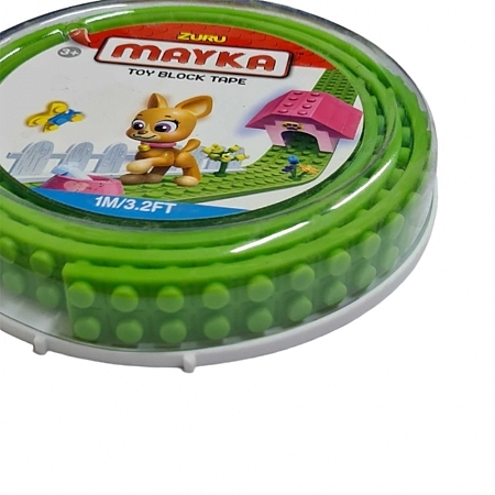 Картинка Zuru Гибкая лента-скотч для кубиков "Mayka" 1м/1,5см, светло-зеленая магазин gnom.land
