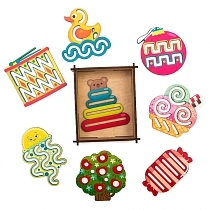 Картинка WoodlandToys Линейки-трафареты Детское ассорти от магазина gnom.land