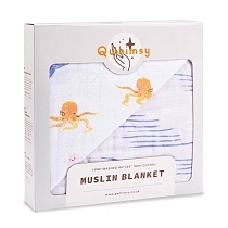 Картинка Qwhimsy Муслиновое одеяло "Океан" от магазина gnom.land