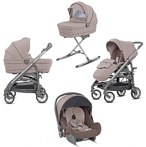 Картинка Коляска Inglesina Trilogy System Quattro 4 в 1 на шасси Trilogy Slate, Alpaca Beige от магазина gnom.land