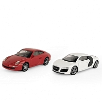 Картинка WELLY Набор машинок металлических 1:43 Porsche 911 Carrera S и Audi R8 Coupe, 2 шт. от магазина gnom.land
