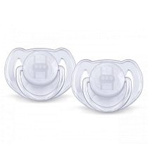 Картинка Аvent Пустышка Classic силиконовая 6-18 мес, 2 шт., прозрачный от магазина gnom.land