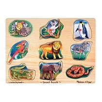 Картинка Melissa & Doug Пазл со звуком "Животные" от магазина gnom.land