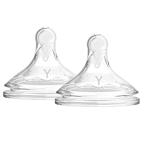 Картинка Dr.Brown's Соска силиконовая для бутылочек "Options+" с широким горлышком с Y-отверстием для соков и жидких каш, 2 шт. от магазина gnom.land