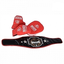 Картинка ЛИДЕР Боксерский набор (лапа, пояс, перчатки) 21539 от магазина gnom.land