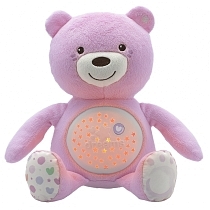 Картинка Chicco Мишка мягкий музыкальный, розовый от магазина gnom.land