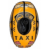 Картинка Тяни-толкай Санки надувные овальные Машинка "Taxi Snow", жёлтая от магазина gnom.land