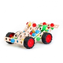 Картинка Alexander деревянный конструктор "Спорткар погрузчик 3x1 - Джуниор" от магазина gnom.land