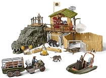 Картинка SCHLEICH "Исследовательская станция джунглей - Крокодил" - игровой набор фигурок с домом от магазина gnom.land