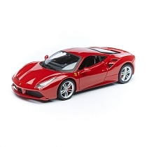 Картинка Bburago "Коллекционная машина BB 18-26013 1:24 FERRARI 488 GTB RED, Красный" от магазина gnom.land