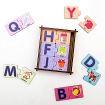 Картинка WoodlandToys Набор пазлов "Английский алфавит -1" от магазина gnom.land