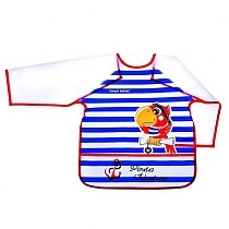 Картинка Canpol Фартук с рукавами Pirates, 36м+, синий от магазина gnom.land