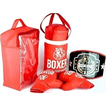 Картинка ЛИДЕР Боксерский набор (груша,пояс, перчатки) 21549 от магазина gnom.land