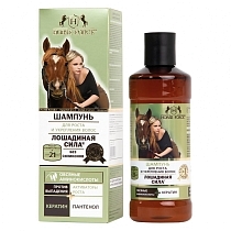 Картинка Лошадиная сила Шампунь для роста и укрепления волос с кератином на основе овсяных ПАВ, 250мл от магазина gnom.land