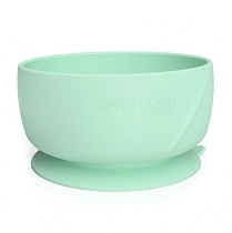 Картинка Everyday Baby Детская силиконовая глубокая тарелка на присоске, мятная от магазина gnom.land