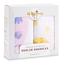 Картинка Qwhimsy Набор муслиновых пеленок "Космос", 2 штуки, QSB011 от магазина gnom.land