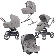Картинка Коляска Inglesina Quad System 4 в 1 на шасси Quad Titanium Black Cognac, Derby Grey от магазина gnom.land