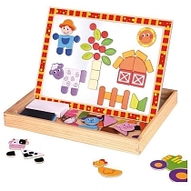 Картинка Tooky toy Магнитная доска "Головоломка-Ферма" от магазина gnom.land