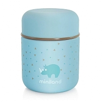 Картинка Miniland Термос для еды и жидкостей "Silky Thermos Mini", 280 мл, голубой от магазина gnom.land