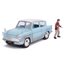 Картинка Jada Toys Машинка с фигуркой Hollywood Rides Harry Potter 1:24 Harry Potter & 1959 Ford Anglia, голубая от магазина gnom.land