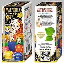 Картинка Набор для творчества ДЕСЯТОЕ КОРОЛЕВСТВО 01965 Матрешка 3 в 1 (9 см) от магазина gnom.land