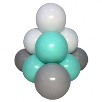 Картинка Happy Baby Шарики для сухого бассейна "BURBULLE", оттенки серебряный, ментоловый и жемчуг от магазина gnom.land