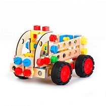 Картинка Alexander деревянный конструктор "Тягач 3x1 - Джуниор" от магазина gnom.land