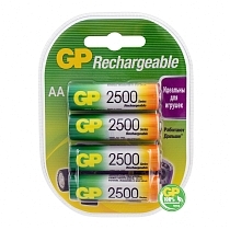 Картинка Аккумулятор GP AA, емкость 2500 мАч, 4 шт. от магазина gnom.land