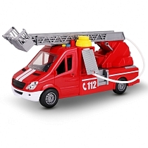 Картинка Kid Rocks Пожарная машина со звуком и светом, инерционный механизм, 1:16, арт. AB-2127 от магазина gnom.land