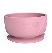 Картинка Everyday Baby Детская силиконовая глубокая тарелка на присоске, розовая от магазина gnom.land