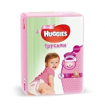 Картинка Huggies Подгузники-трусики для девочек 5 (13-17кг), 15 шт. от магазина gnom.land