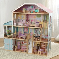 Картинка KidKraft Деревянный кукольный особняк с мебелью для Барби "Роскошь" от магазина gnom.land