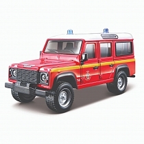 Картинка Bburago Коллекционная пожарная машинка Land Rover Defender 110, 1:50, красная от магазина gnom.land