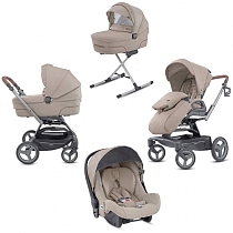 Картинка Коляска Inglesina Quad System 4 в 1 на шасси Quad Titanium Black Cognac, Rodeo Sand от магазина gnom.land
