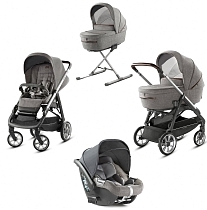 Картинка Коляска Inglesina Aptica System Quattro 4 в 1 на шасси Aptica Graphite Coffee, Mineral Grey от магазина gnom.land