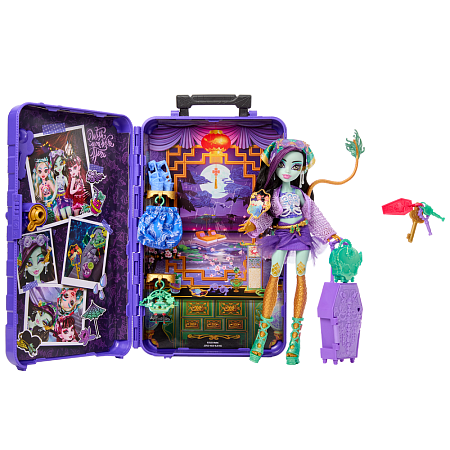Картинка Кукла Monster High Gore-geous Oasis Jinafire Long Монстер Хай с чемоданом Джинафайр Лонг JDR52 от магазина gnom.land