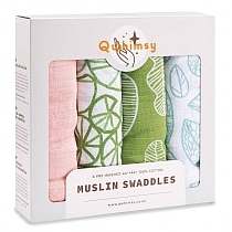 Картинка Qwhimsy Набор муслиновых пеленок "Экология", 4 штуки, QSB006 от магазина gnom.land