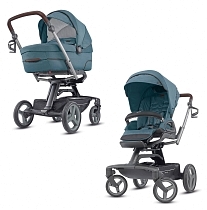 Картинка Коляска Inglesina Quad System 2 в 1 на шасси Quad Titanium Black Coffee, Ascott Green от магазина gnom.land