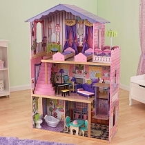Картинка KidKraft Деревянный особняк с мебелью для Барби "Особняк мечты" от магазина gnom.land