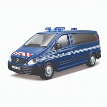 Картинка Bburago Коллекционная полицейская машинка Mercedes-Benz Vito, 1:50, синяя от магазина gnom.land