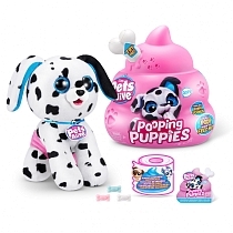 Картинка Zuru Игровой набор Pets Alive Pooping Puppies Щенок с аксессуарами, со звуком, белая косточка от магазина gnom.land