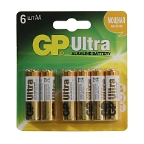 Картинка Батарейка щелочная GP Ultra AA (CR6) 1.5V, 6 шт. от магазина gnom.land