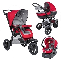 Картинка Коляска 3 в 1 Chicco Trio Activ3 Red Berry от магазина gnom.land