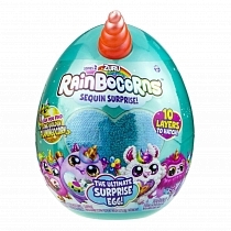 Картинка ZURU Игрушка плюш-сюрприз RainBocoRns в яйце S2 (А), Оранжевый рог, голубое сердце от магазина gnom.land