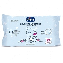 Картинка Chicco Влажные очищающие салфетки 72 шт., 0м+ (без клапана) от магазина gnom.land