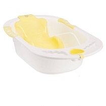 Картинка Happy Baby Ванна детская "Bath comfort" белая/жёлтая от магазина gnom.land