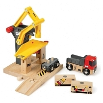 Картинка Brio Грузоподъемный пункт с машинками и грузами от магазина gnom.land