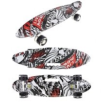 Картинка Navigator Скейтборд, колеса со светом, черно-бело-красный от магазина gnom.land