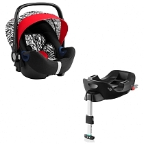 Картинка Britax Roemer Автокресло Baby-Safe2 i-Size + база FLEX Letter Design, черно-белый от магазина gnom.land